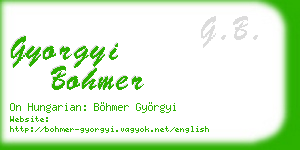 gyorgyi bohmer business card