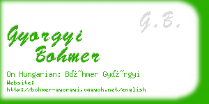 gyorgyi bohmer business card
